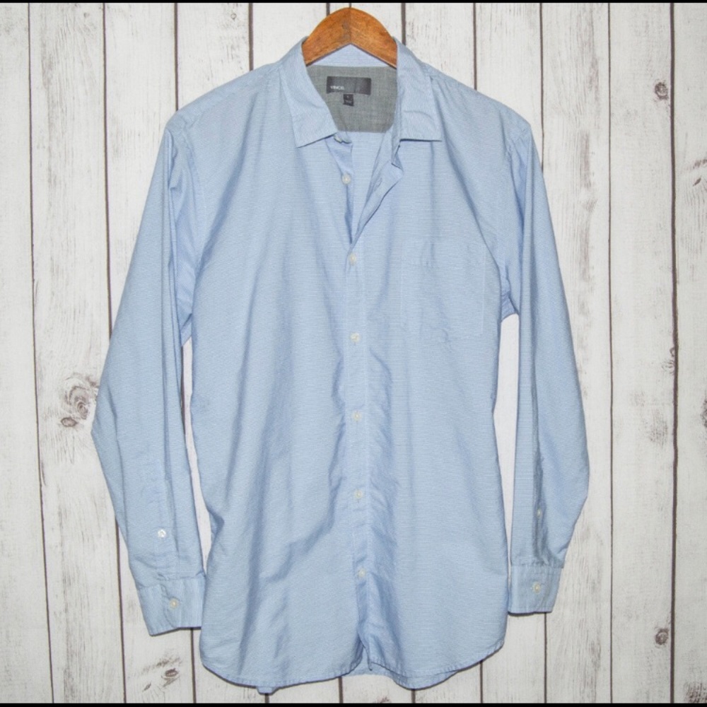 Vince Men's Long Sleeve Button Blue Dress / Casual
